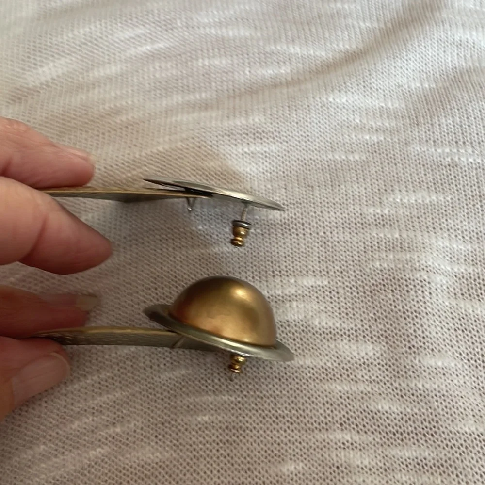 Vintage Gold Tone Large Hammered Earrings